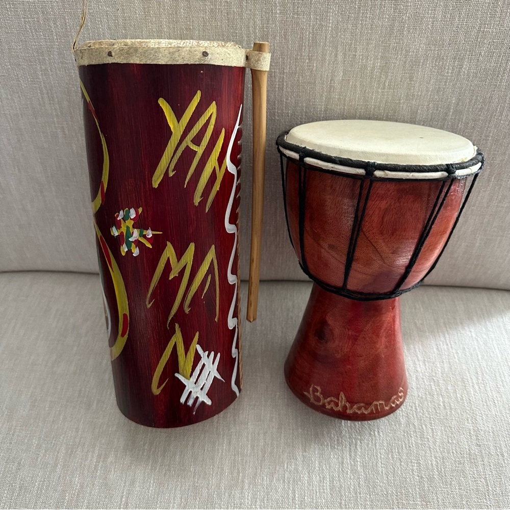 Jamaican Bamboo and Bahamas Djembe Drum Bundle